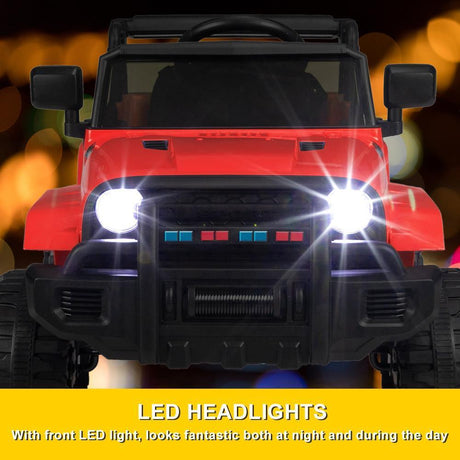 12V Kids Ride On Car Truck Toy with Remote Control, Lights, Music, and Safety Features