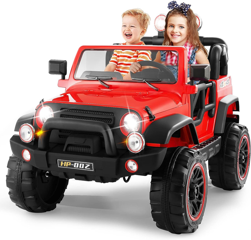 2 Seater Electric Ride-on Truck with Car Cover and Parental Remote Control - 12V Kids Vehicle