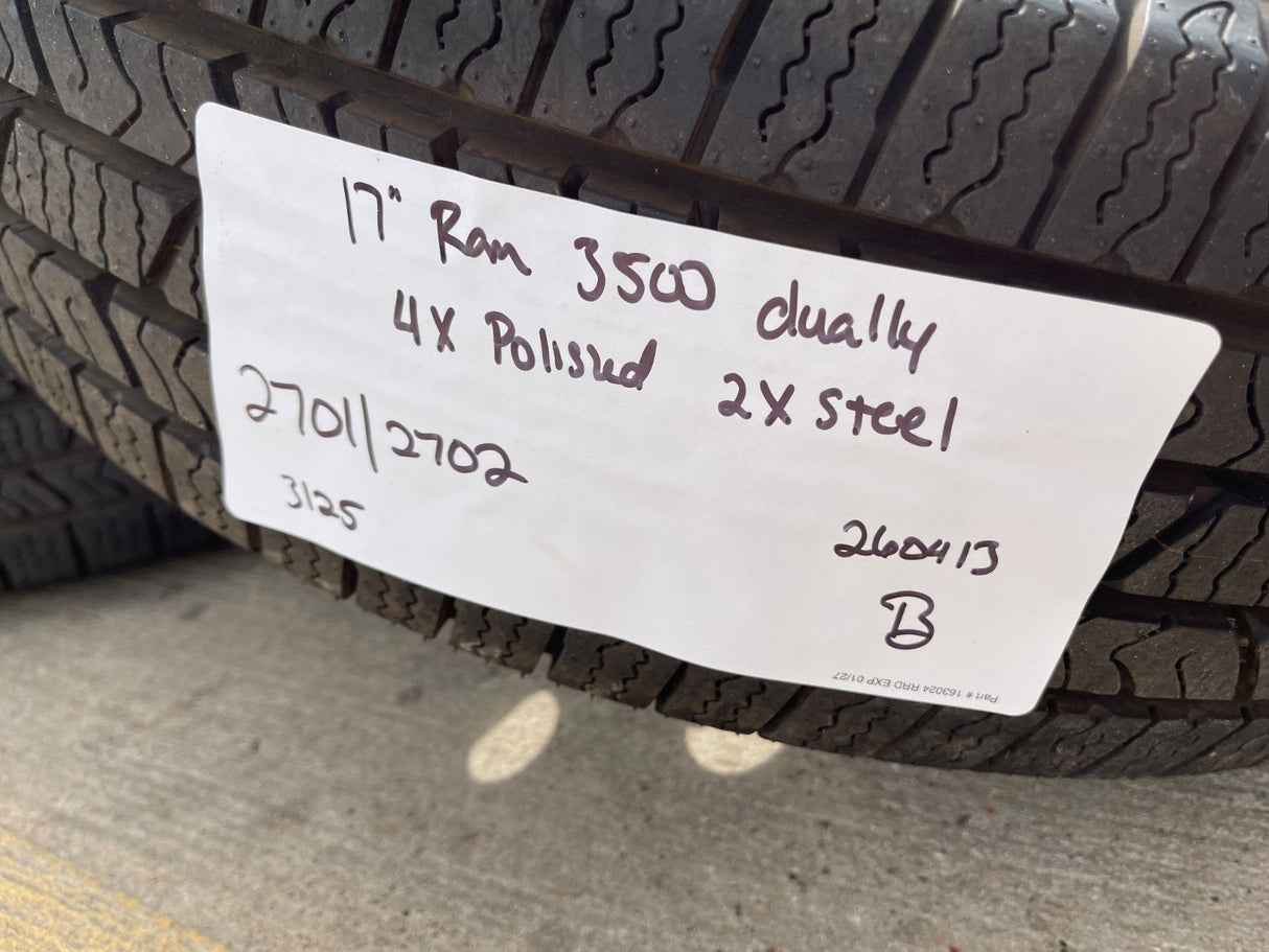 17" Dodge Ram 3500 Dually Laramie 8x200 wheels rims 2701 2702 OEM NEXEN NEW Texas Truck Tire