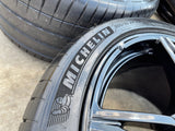 19" + 20" Chevy Corvette C8 OEM 14007 14008 wheels rims BLACK TPMS Texas Truck Tire