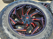 22x10 FUEL D775 Reaction Chevy Dodge Ram 2500 3500 wheels rims 37" 8x165 8x6.5 Texas Truck Tire