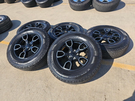 18" Jeep Wrangler SMOKY MOUNTAIN Black OEM 9198 wheels rims tires Texas Truck Tire