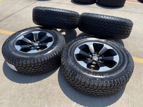 18" Dodge Ram 1500 Rebel Black OEM wheels rims 2671 tires 2024 2025 2026 NEW Texas Truck Tire