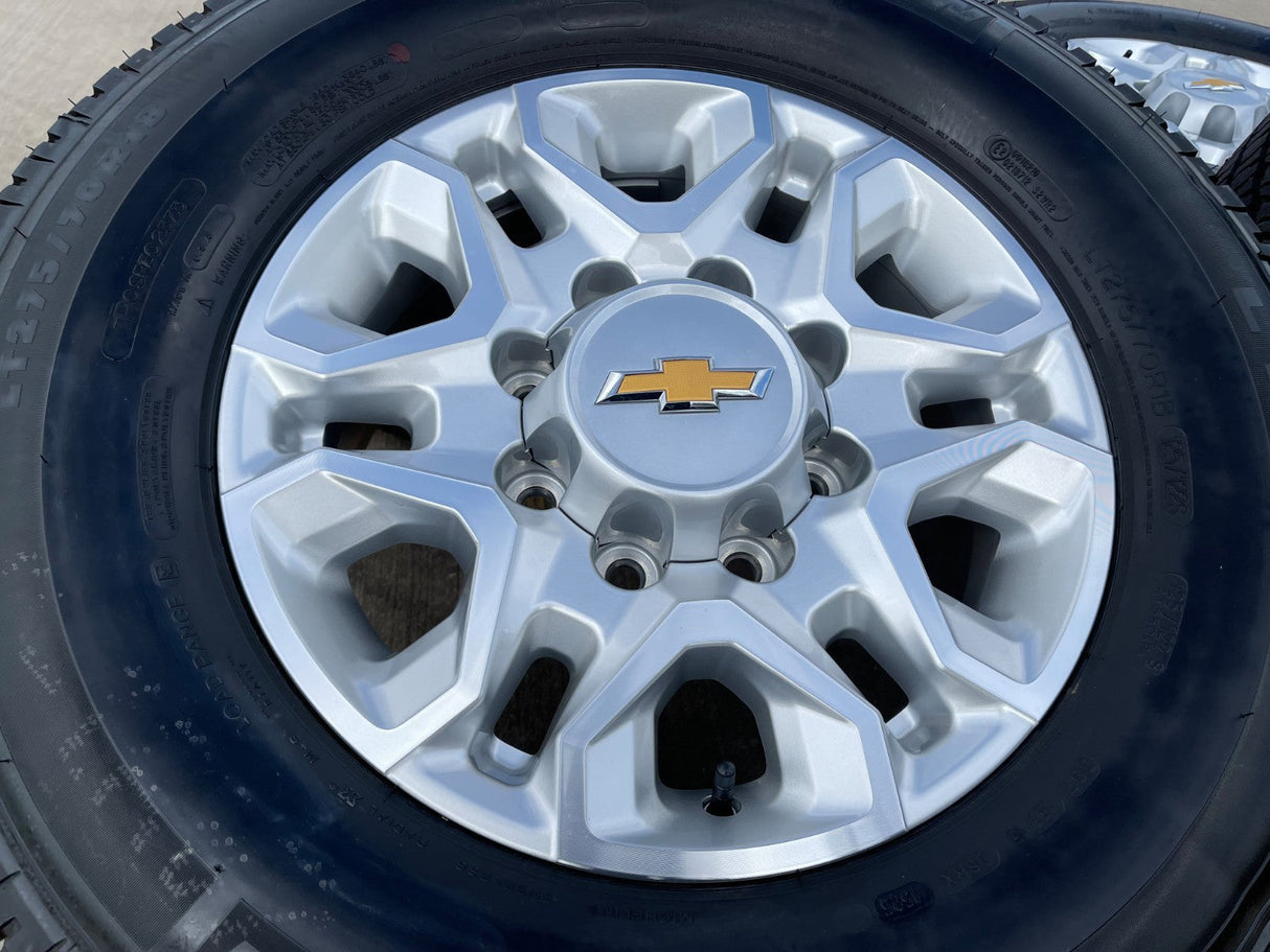 18" Chevy Silverado 2500 3500 OEM 5959 wheels rims MICHELIN LTX A/T2 NEW Texas Truck Tire