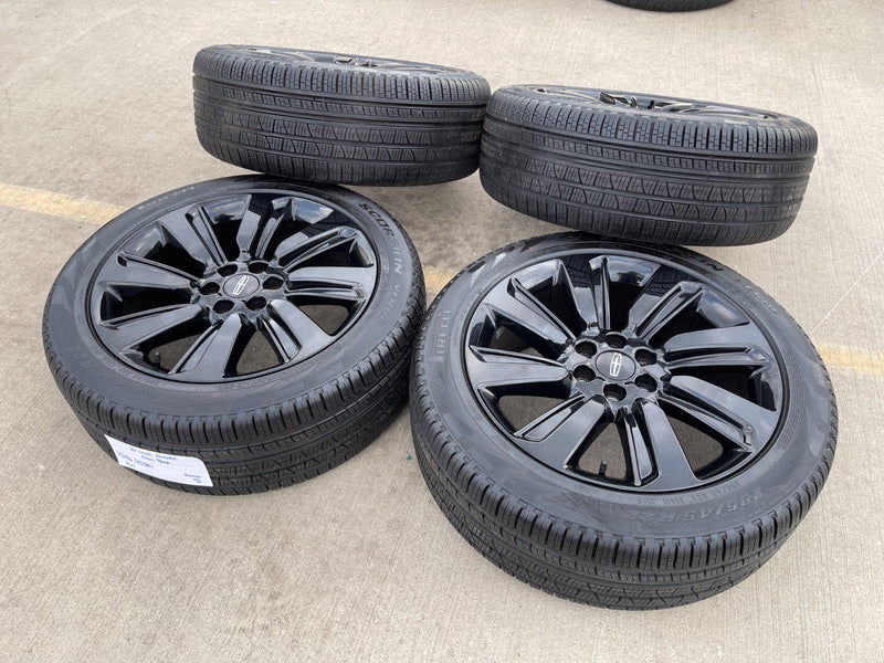 22" Lincoln Navigator OEM rims wheels Black Label 95384 10496 tires PIRELLI NEW Texas Truck Tire