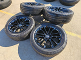 22" Jeep Grand Wagoneer OEM 9298 Obsidian rims wheels RAM 1500 MICHELIN Texas Truck Tire