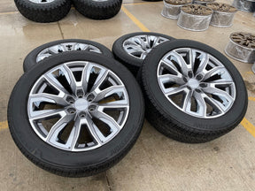 22" GMC Yukon Chevy Tahoe Escalade OEM chrome 95513 14134 wheels rims tires Texas Truck Tire