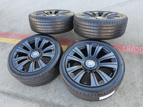 21" Rolls Royce Wraith Ghost Dawn OEM black wheels rims 5x120 tires Texas Truck Tire