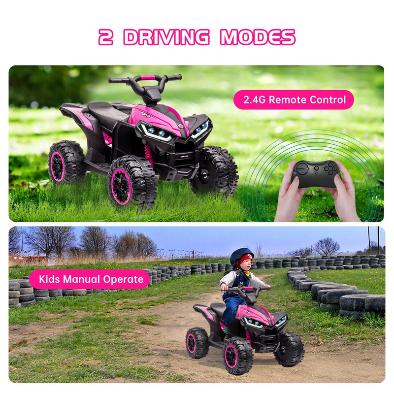 Electric 4-Wheels Car Truck ATV for Kids Ages 3+: 12V Battery Powered Ride On Toy