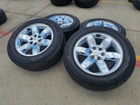 20" GMC Yukon Sierra Chevy Tahoe OEM 5420 CHROME wheels rims YOKOHAMA Texas Truck Tire