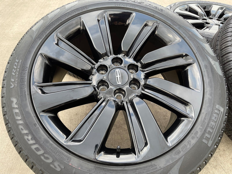 22" Lincoln Navigator OEM rims wheels Black Label 95384 10496 tires PIRELLI NEW Texas Truck Tire