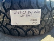 20" 20x9 Black Widow Chevy Silverado OEM GMC Sierra wheels rims 35" KENDA NEW Texas Truck Tire