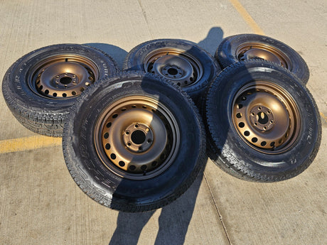 (4) 17" INEOS Grenadier OEM steel wheels rims BRONZE tires 2024 2025 2026 NEW Texas Truck Tire