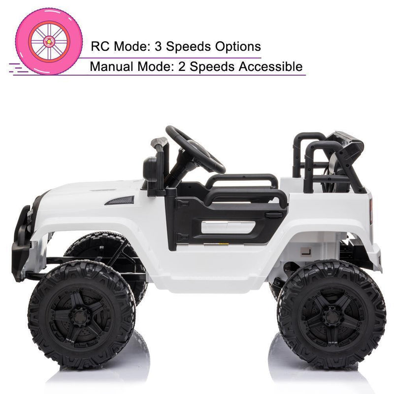 3-Speed Remote Control Ride-On Car Truck with Light and Music for Kids - Perfect Gift for Boys and Girls