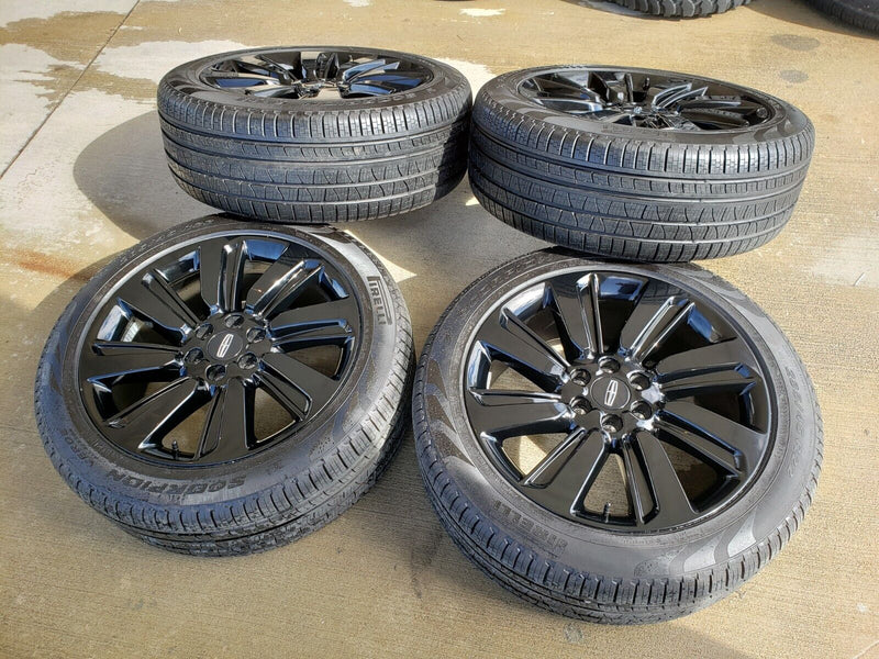 22" Lincoln Navigator OEM rims wheels Black Label 95384 10496 tires NEW Texas Truck Tire