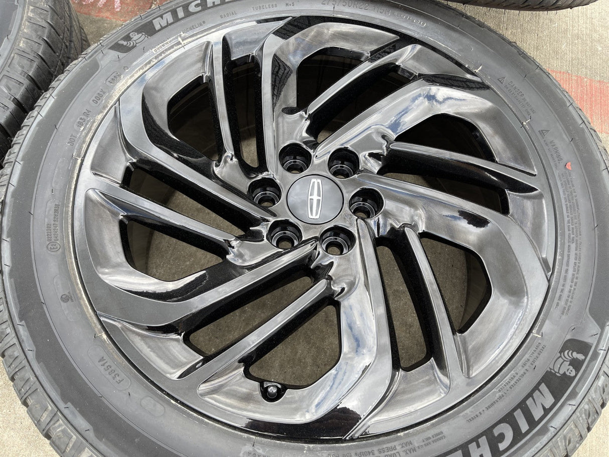 22" Lincoln Navigator OEM 94225 rims wheels BLACK LABEL 2025 2026 MICHELIN NEW Texas Truck Tire
