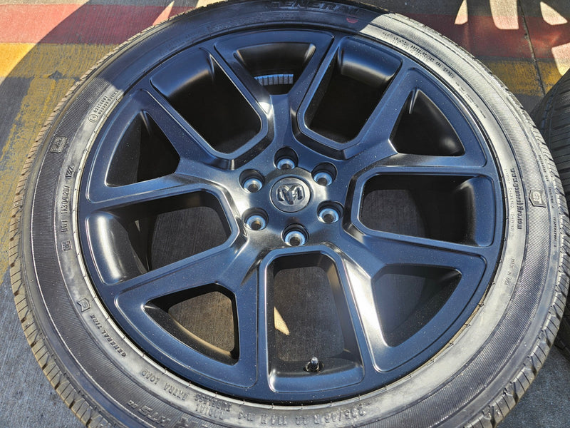 22" Dodge Ram 1500 OEM LIMITED Laramie wheels rims black 2725 2684 GENERAL Texas Truck Tire