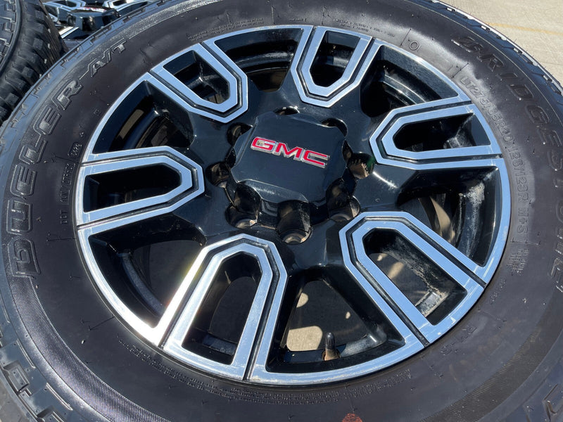 20" GMC Sierra AT4 2500 3500 OEM wheels rims 5950 Silverado BRIDGESTONE A/T Texas Truck Tire