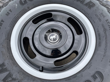 17" Ford Bronco HERITAGE Edition wheels rims white GOODYEAR 35" DISCOUNTED Texas Truck Tire