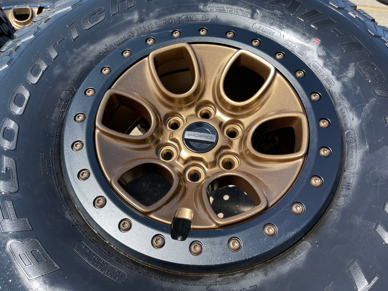 17" Ford F-150 Raptor OEM BEADLOCK rims wheels BRONZE 10459 95210 BFG 37" NEW Texas Truck Tire