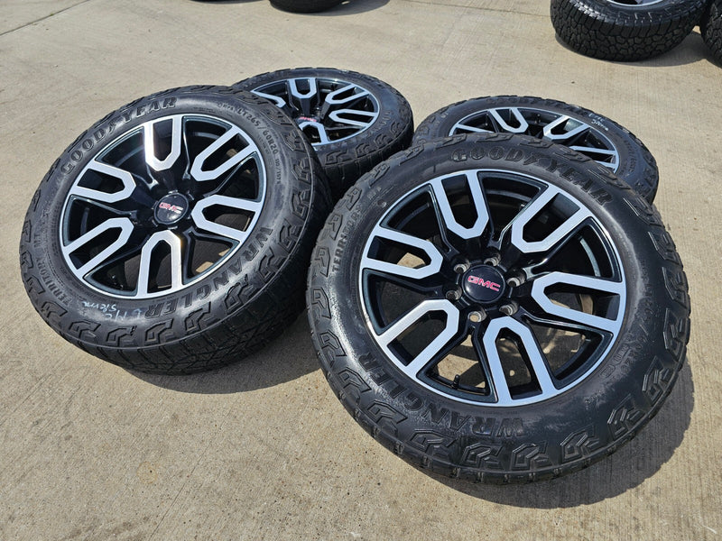 20" GMC Sierra Yukon AT4X Silverado OEM 5914 wheels rims TERRITORY M/T Texas Truck Tire