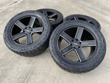 22x9 22" KMC Duece KM702 Chevy Silverado RAM wheels rims 6x139 6x5.5 tires TOYO Texas Truck Tire