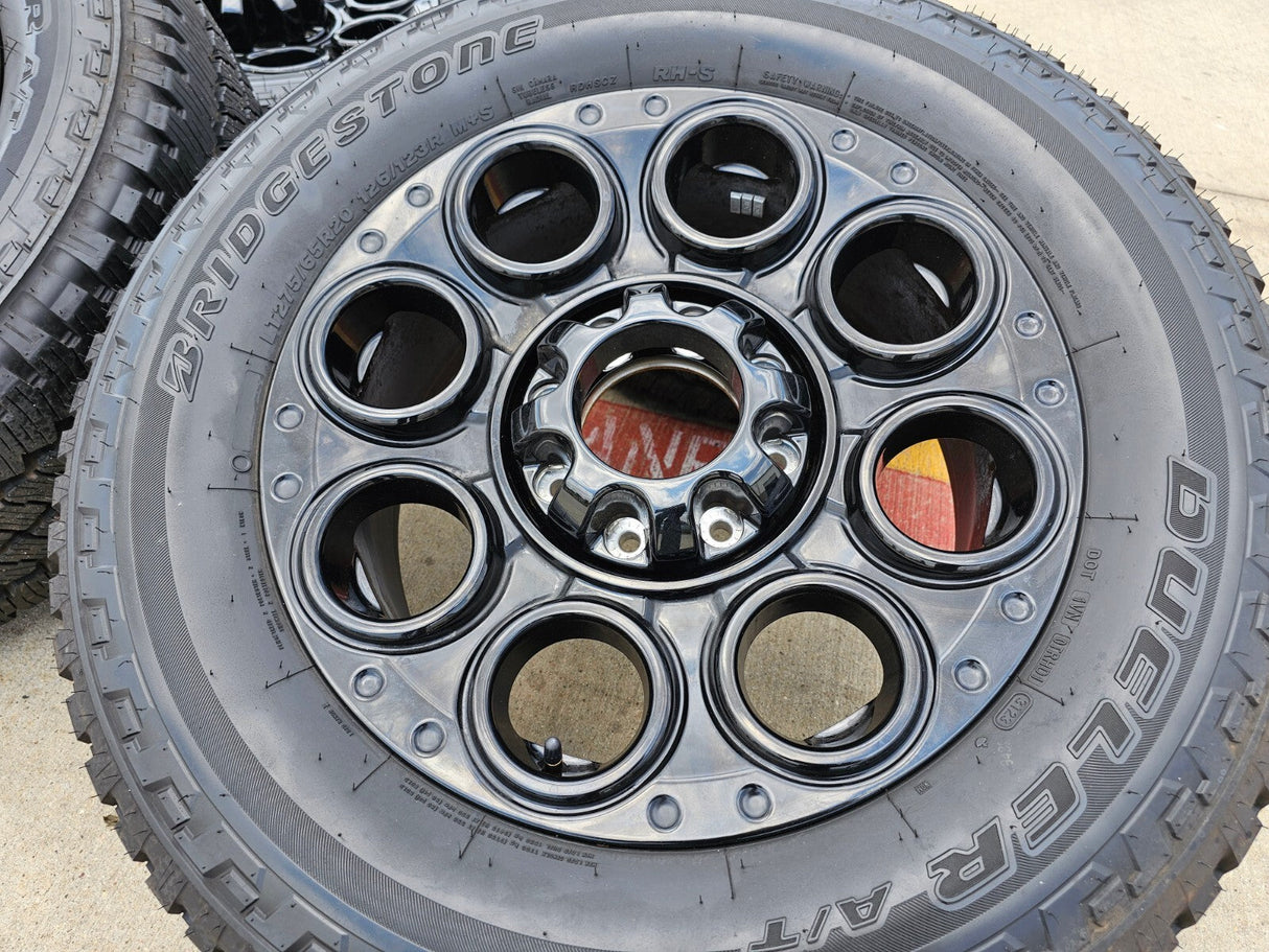 20" Ford F-250 F-350 OEM black Lariat wheels rims 10299 10484 tires DISCOUNTED Texas Truck Tire