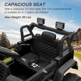 12V Kids Ride-On Truck with Remote Control, Power Wheels, and LED Lights