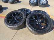 22" Dodge Ram 1500 OEM LIMITED Laramie wheels rims black 2725 2684 GENERAL Texas Truck Tire