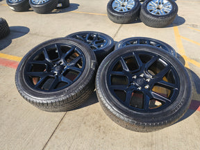 22" Dodge Ram 1500 OEM LIMITED Laramie wheels rims black 2725 2684 GENERAL Texas Truck Tire