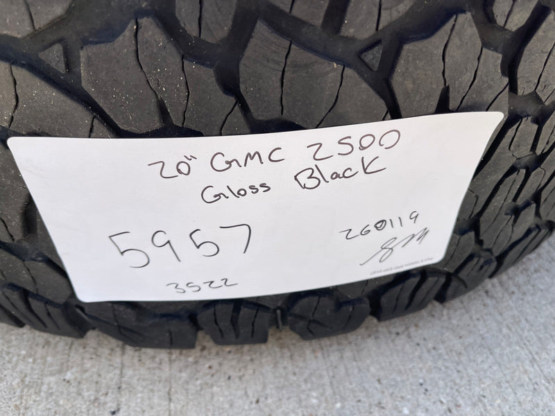 20" GMC Sierra Chevy 2500 OEM 5957 BLACK DIAMOND wheels rims tires BFG 37" Texas Truck Tire