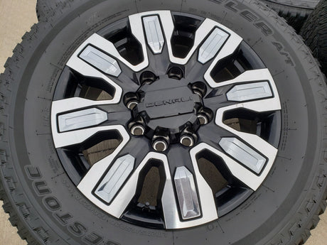 20" GMC Sierra DENALI ULTIMATE 2500 3500 OEM wheels rims 5958 14138 A/T tires Texas Truck Tire