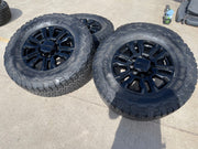 20" GMC Sierra Chevy 2500 OEM 5957 BLACK DIAMOND wheels rims tires BFG 37" Texas Truck Tire