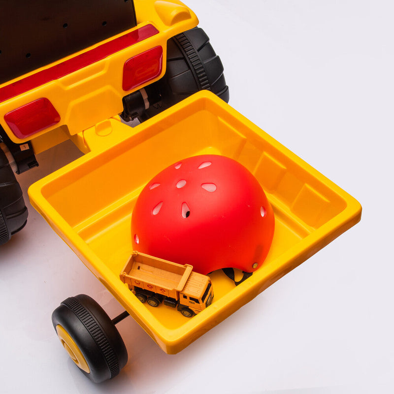 Electric Battery-Powered Ride-On Tractor and Excavator with Trailer for Kids Age 5 and Up