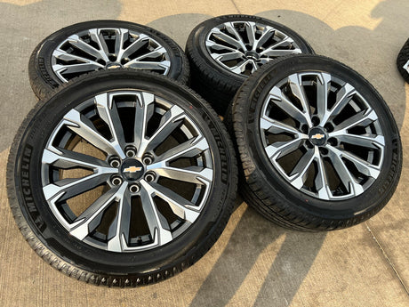 22" Chevy Tahoe Silverado Suburban OEM wheels rims NEW MICHELIN 2025 2026 Texas Truck Tire