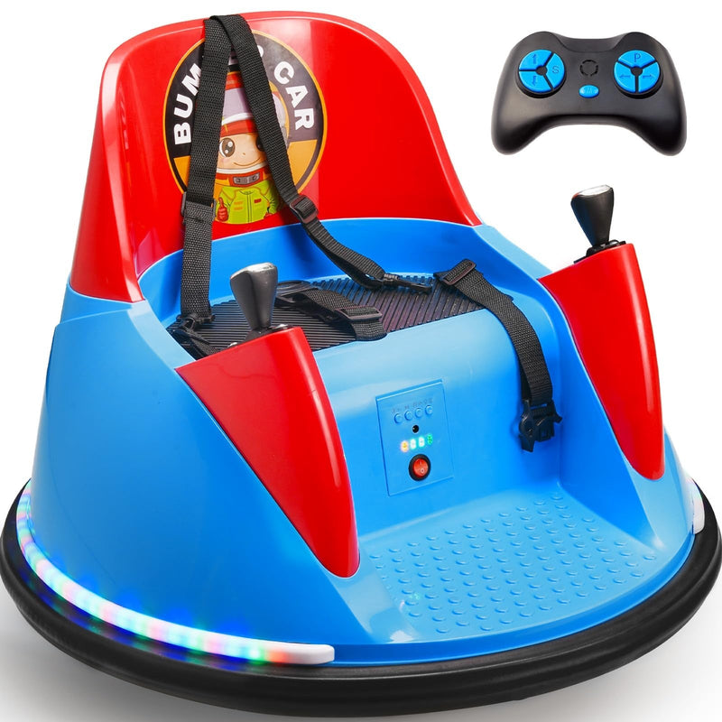 12V Kids Bumper Car with Remote Control and Bluetooth for Toddlers Ages 1.5-6 Years