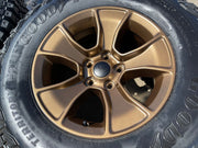 (5) 17" Jeep Wrangler Rubicon OEM 96226 wheels rims Gladiator GOODYEAR 33" NEW Texas Truck Tire