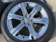 22" GMC Yukon DENALI OEM wheels rims 5667 tires Sierra CHROME PIRELLI Texas Truck Tire