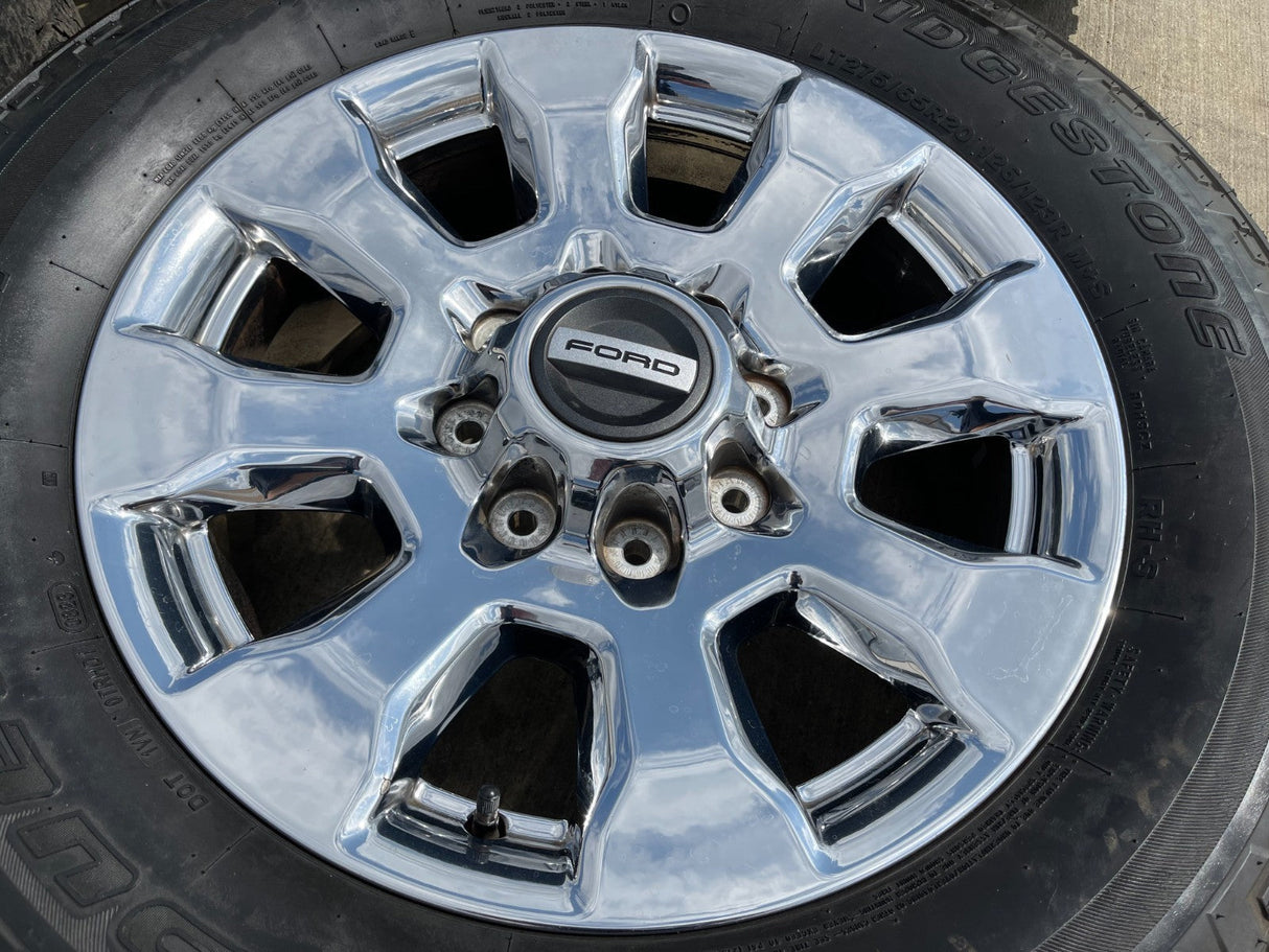 20" Ford F-250 King Ranch Lariat OEM 10100 rims wheels CHROME BRIDGESTONE Texas Truck Tire