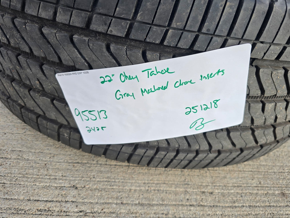 22" GMC Yukon Chevy Tahoe Escalade OEM chrome 95513 wheels rims tires NEW Texas Truck Tire