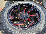 22x10 FUEL D775 Reaction Chevy Dodge Ram 2500 3500 wheels rims 37" 8x165 8x6.5 Texas Truck Tire
