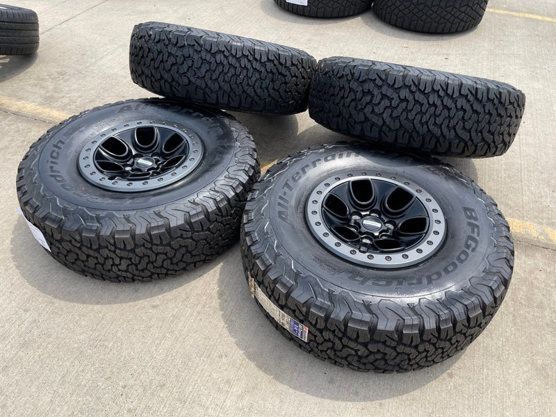 17" Ford F-150 Raptor OEM BEADLOCK rims wheels 10459 95210 BFG KO2 37" tires NEW Texas Truck Tire