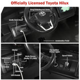 2-Seater Toyota Hilux Ride On Truck Car with Remote Control - Black