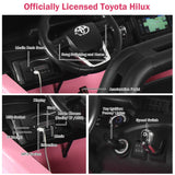 2-Seater 4WD Toyota Hilux Ride On Truck Car with Remote Control - Pink