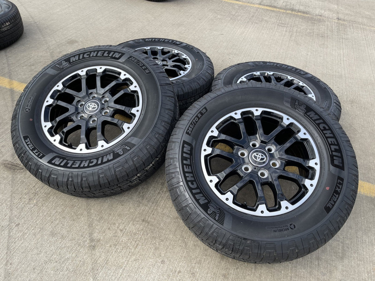 18" Toyota Tundra TRD OEM black wheels rims 75273 Sequoia 2024 2025 2026 Texas Truck Tire