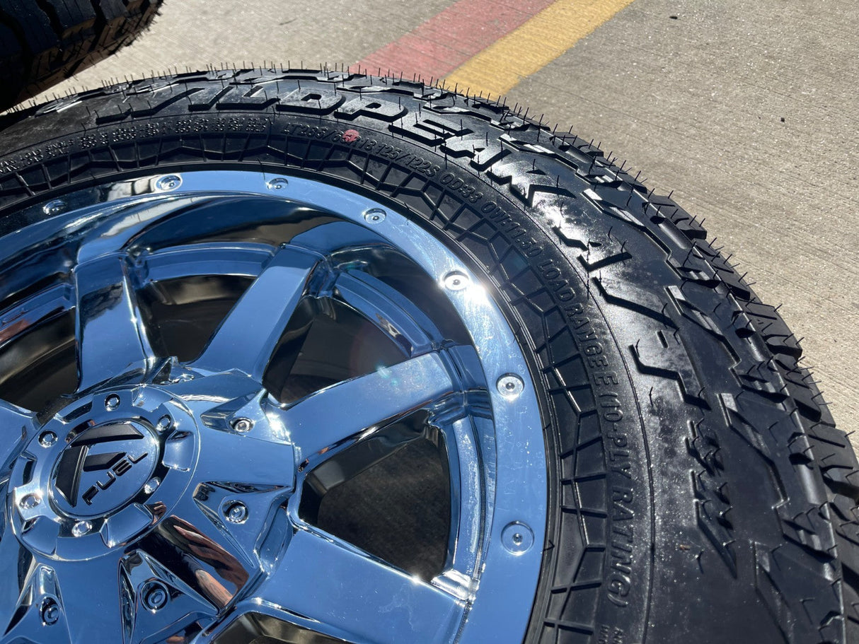 18x9 18" Fuel Maverick D536 Chevy Silverado F-150 RAM wheels rims 6x139 6x135 Texas Truck Tire