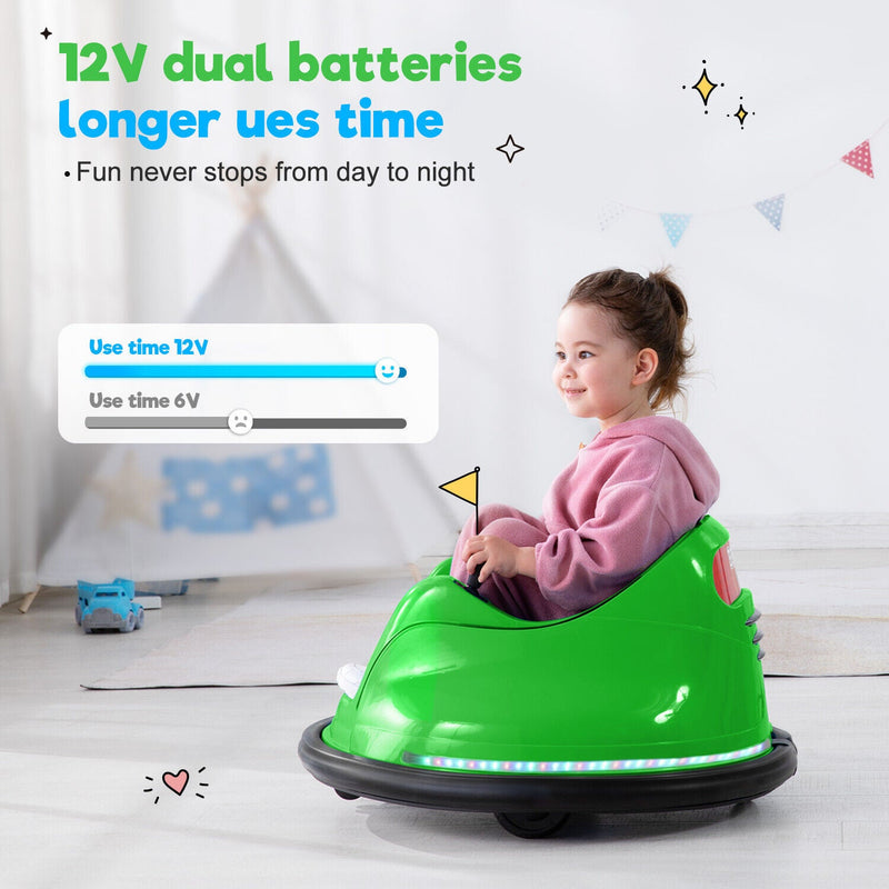 12V Electric Bumper Car with Remote Control and Flashing Lights - Perfect for Riding Fun!