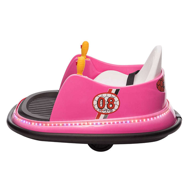 6V Kids Ride-On Bumper Car with Remote Control, 360° Spin and Flashing Lights for Toddlers