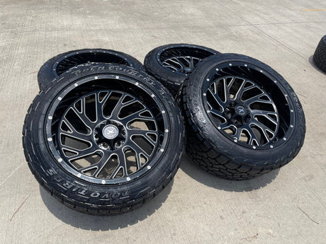 22x12 XTREME FORCE XF- 8 Chevy Silverado Ford F-150 RAM wheels rims 6x139 6x135 Texas Truck Tire