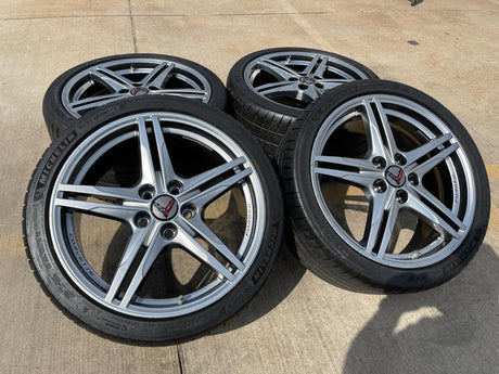 19" + 20" Chevy Corvette Z06 C8 OEM FORGED 94027 94028 wheels rims 2024 2026 Texas Truck Tire